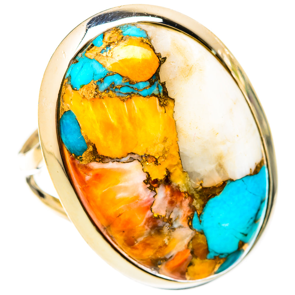 Spiny Oyster Turquoise Rings handcrafted by Ana Silver Co - RING120935 - Photo 2