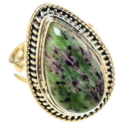Ruby Zoisite Rings handcrafted by Ana Silver Co - RING120959 - Photo 2