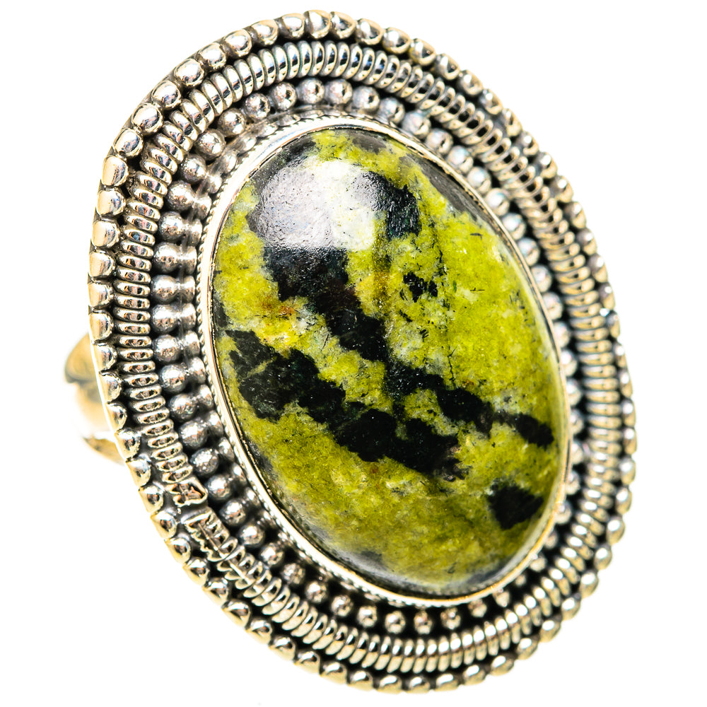Serpentine Stone Rings handcrafted by Ana Silver Co - RING120960 - Photo 2