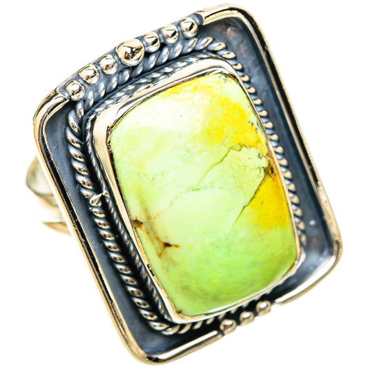 Lemon Chrysoprase Rings handcrafted by Ana Silver Co - RING120967 - Photo 2