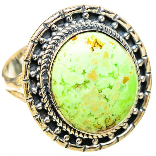 Lemon Chrysoprase Rings handcrafted by Ana Silver Co - RING120969 - Photo 2