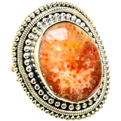 Fossil Coral Rings handcrafted by Ana Silver Co - RING120971 - Photo 2