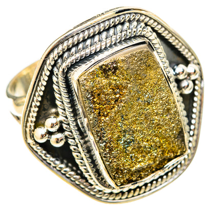 Spectro Pyrite Druzy Rings handcrafted by Ana Silver Co - RING120983 - Photo 2