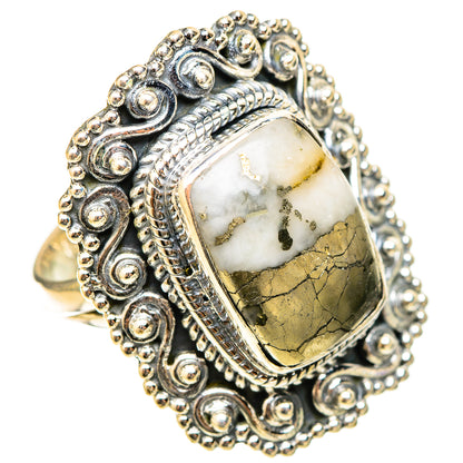 Pyrite Agate Rings handcrafted by Ana Silver Co - RING120986 - Photo 2