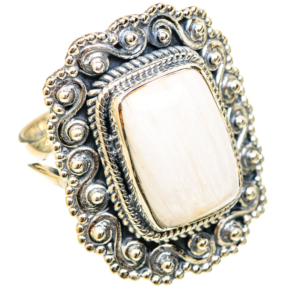 White Scolecite Rings handcrafted by Ana Silver Co - RING120990 - Photo 2