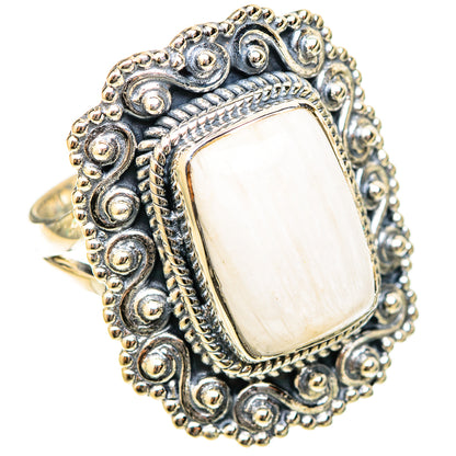 White Scolecite Rings handcrafted by Ana Silver Co - RING120990 - Photo 2