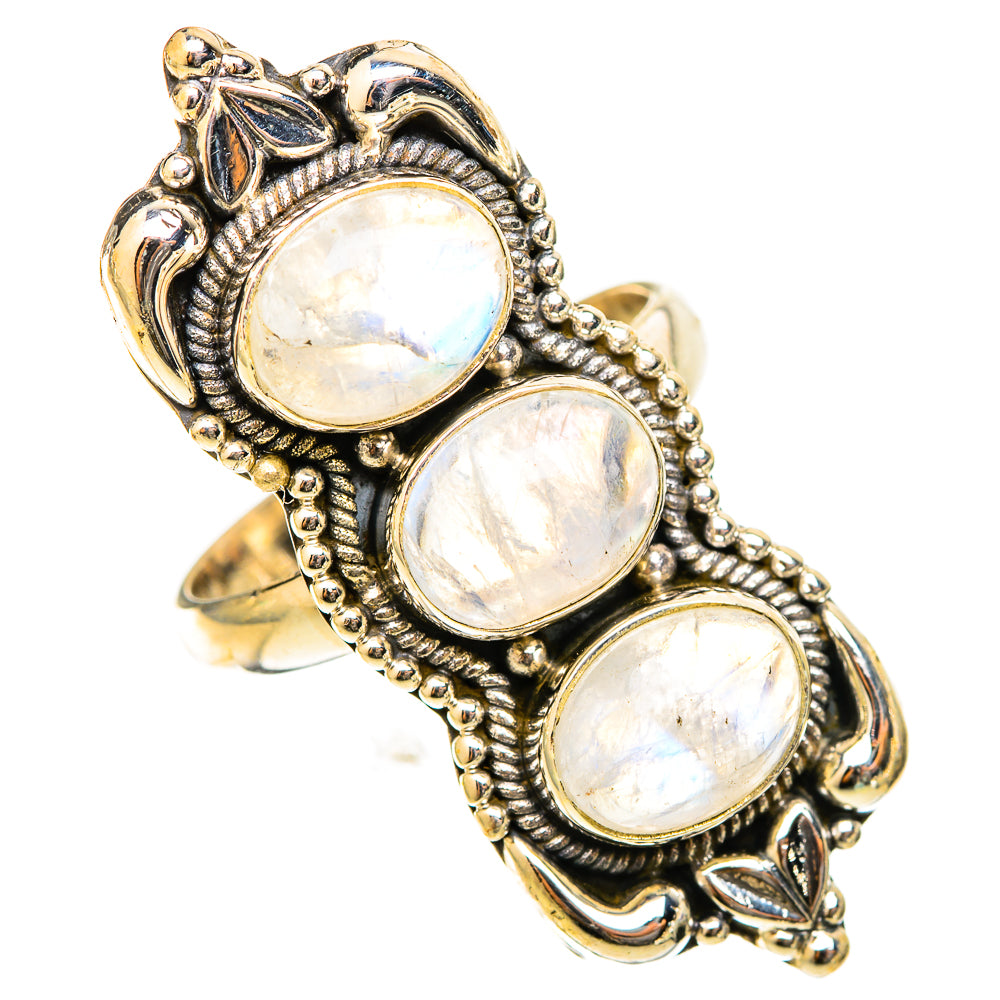 Rainbow Moonstone Rings handcrafted by Ana Silver Co - RING120992 - Photo 2