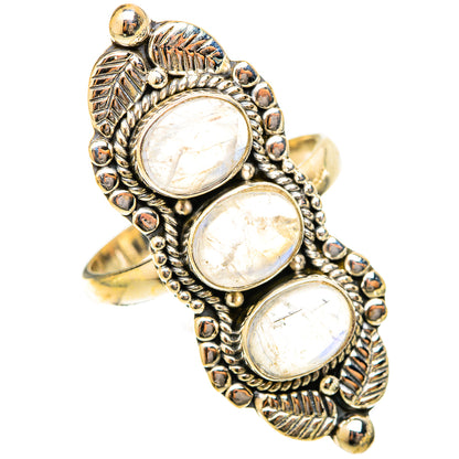 Rainbow Moonstone Rings handcrafted by Ana Silver Co - RING120993 - Photo 2