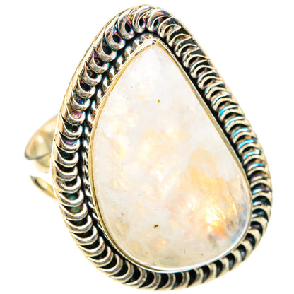 Rainbow Moonstone Rings handcrafted by Ana Silver Co - RING120994 - Photo 2
