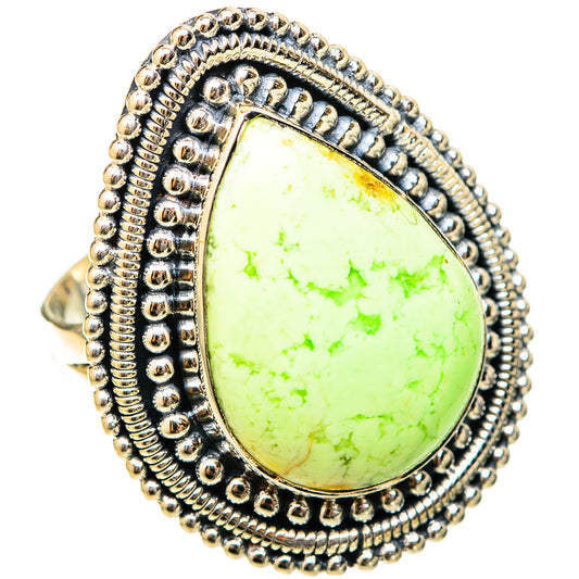 Lemon Chrysoprase Rings handcrafted by Ana Silver Co - RING121006 - Photo 2