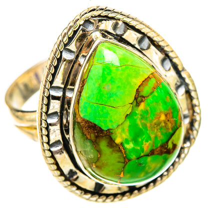 Green Copper Composite Turquoise Rings handcrafted by Ana Silver Co - RING121009 - Photo 2