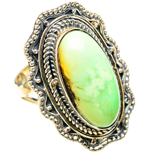 Lemon Chrysoprase Rings handcrafted by Ana Silver Co - RING121011 - Photo 2