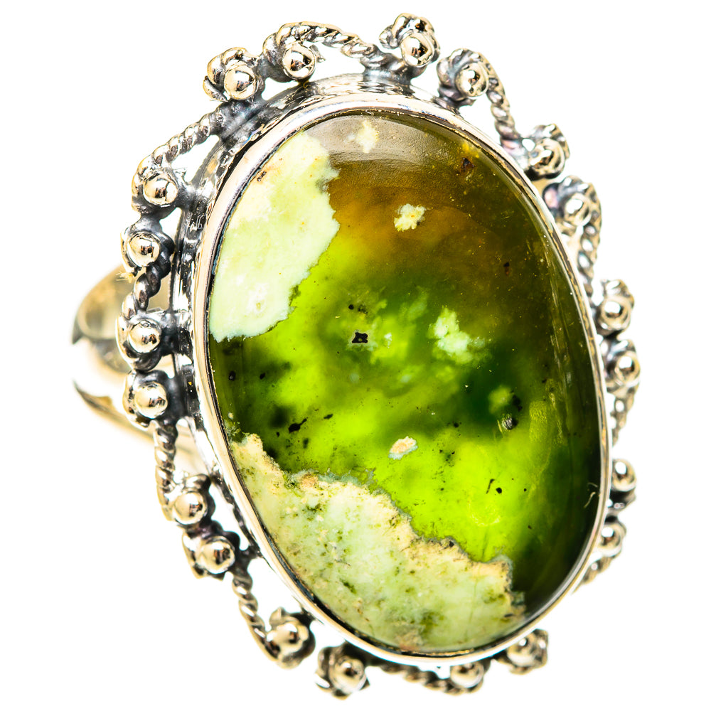 Australian Green Opal Rings handcrafted by Ana Silver Co - RING121012 - Photo 2
