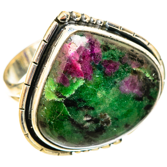 Ruby Zoisite Rings handcrafted by Ana Silver Co - RING121016 - Photo 2