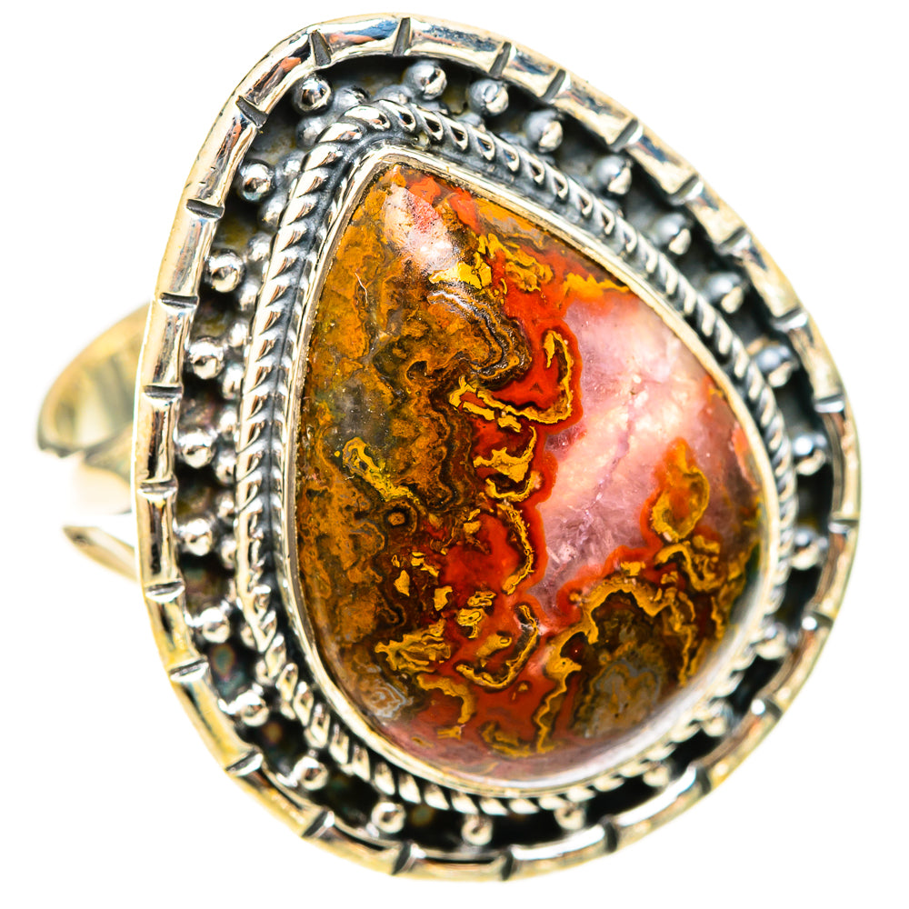 Crazy Lace Agate Rings handcrafted by Ana Silver Co - RING121018 - Photo 2