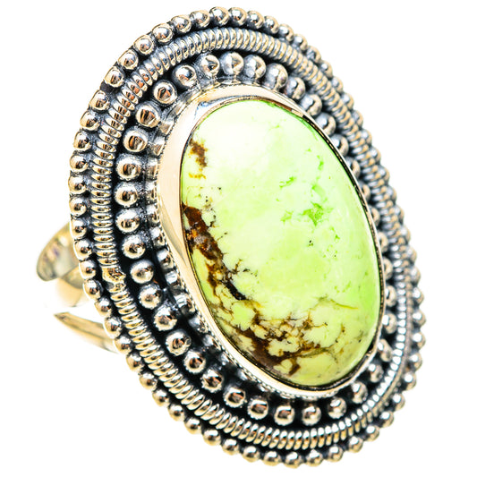 Lemon Chrysoprase Rings handcrafted by Ana Silver Co - RING121028 - Photo 2