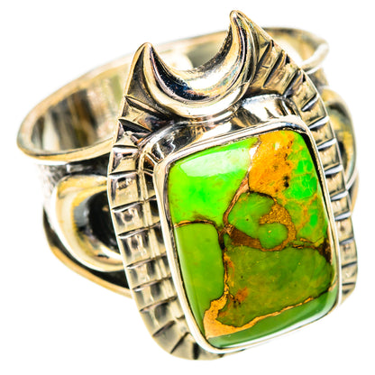 Green Copper Composite Turquoise Rings handcrafted by Ana Silver Co - RING121041 - Photo 2