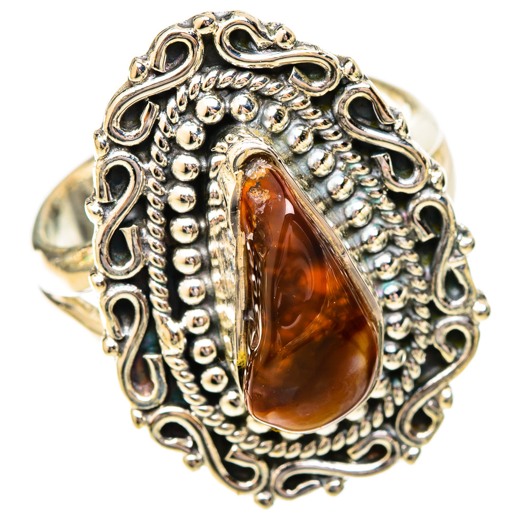 Mexican Fire Agate Rings handcrafted by Ana Silver Co - RING121042 - Photo 2
