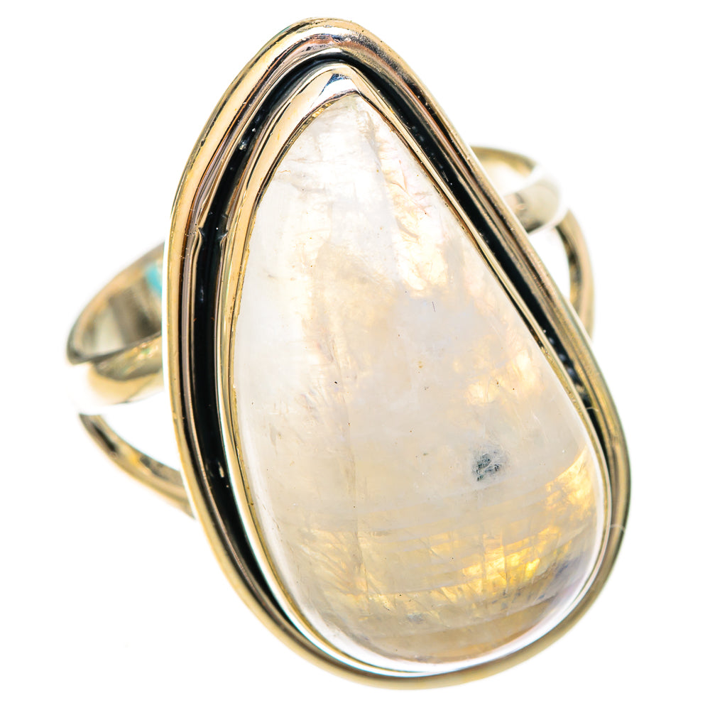 Rainbow Moonstone Rings handcrafted by Ana Silver Co - RING121054 - Photo 2