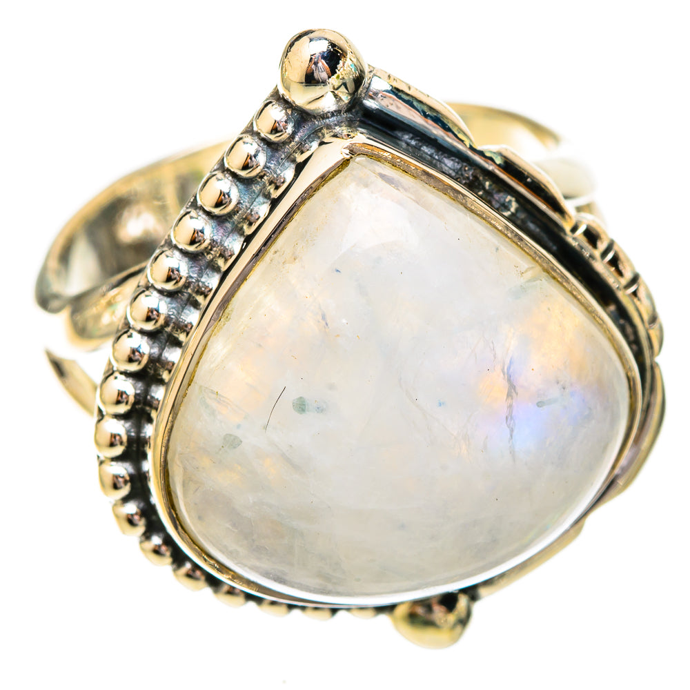 Rainbow Moonstone Rings handcrafted by Ana Silver Co - RING121055 - Photo 2