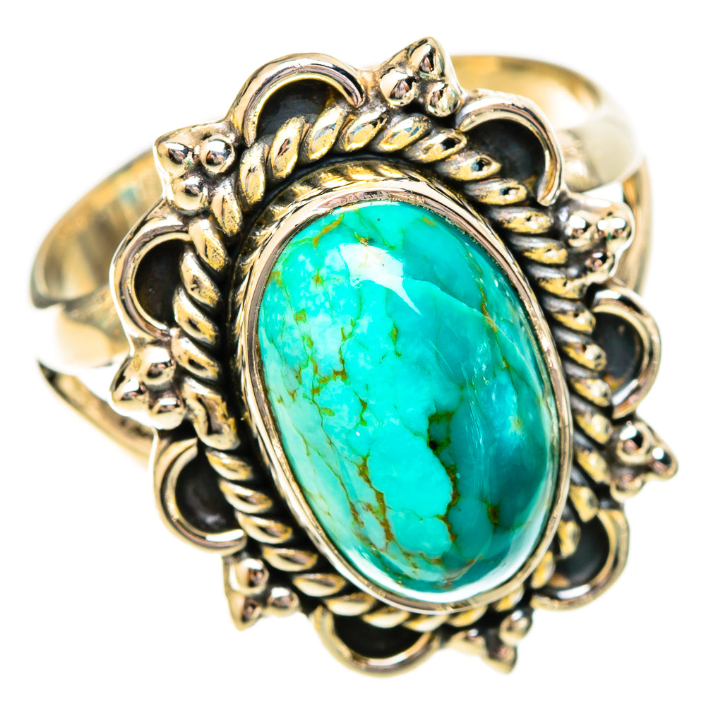 Tibetan Turquoise Rings handcrafted by Ana Silver Co - RING121066 - Photo 2