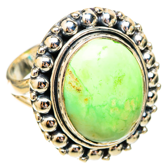 Lemon Chrysoprase Rings handcrafted by Ana Silver Co - RING121070 - Photo 2