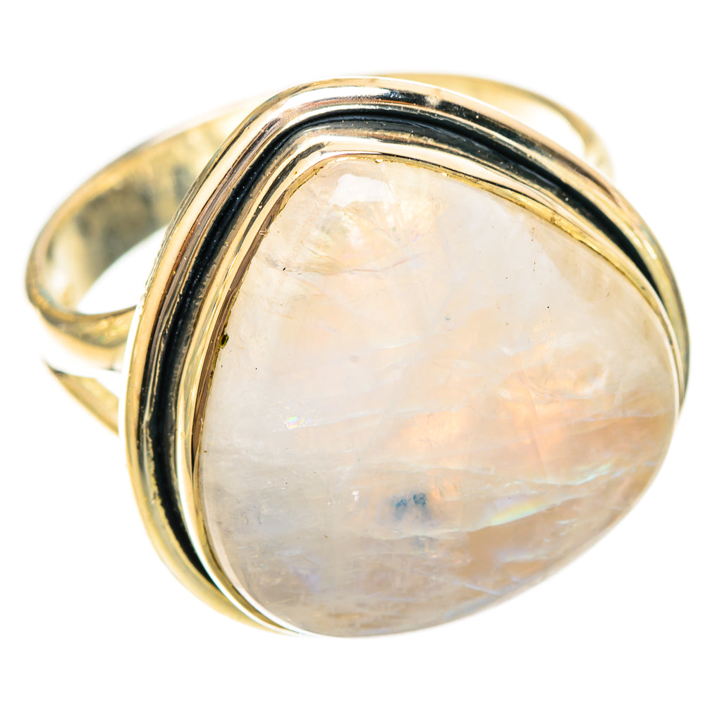 Rainbow Moonstone Rings handcrafted by Ana Silver Co - RING121086 - Photo 2
