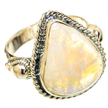 Rainbow Moonstone Rings handcrafted by Ana Silver Co - RING121088 - Photo 2