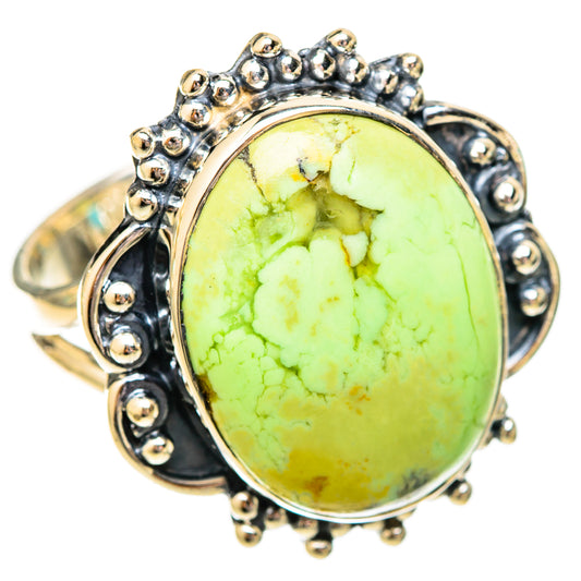 Lemon Chrysoprase Rings handcrafted by Ana Silver Co - RING121099 - Photo 2