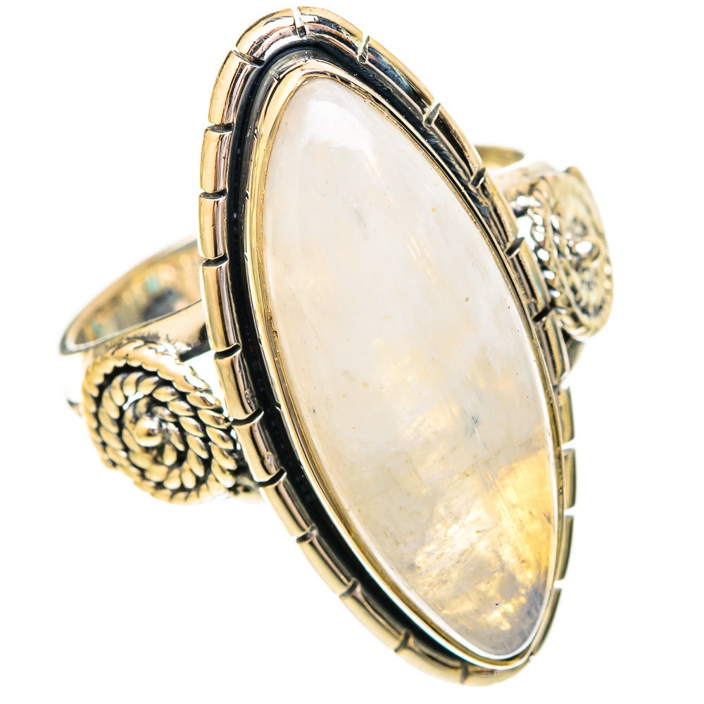 Rianbow Moonstone Rings handcrafted by Ana Silver Co - RING121117 - Photo 2