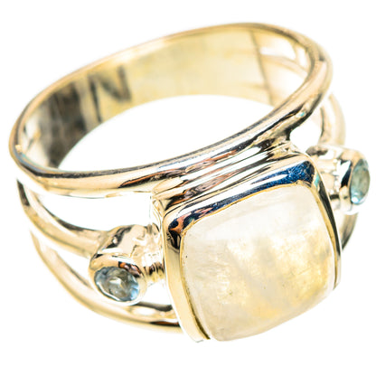 Rainbow Moonstone Rings handcrafted by Ana Silver Co - RING121118 - Photo 2