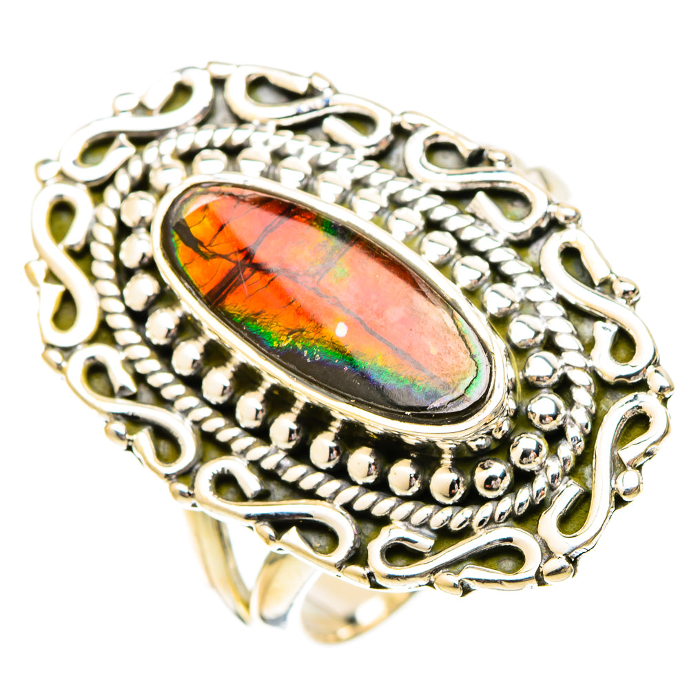 Ammolite Rings handcrafted by Ana Silver Co - RING121121 - Photo 2