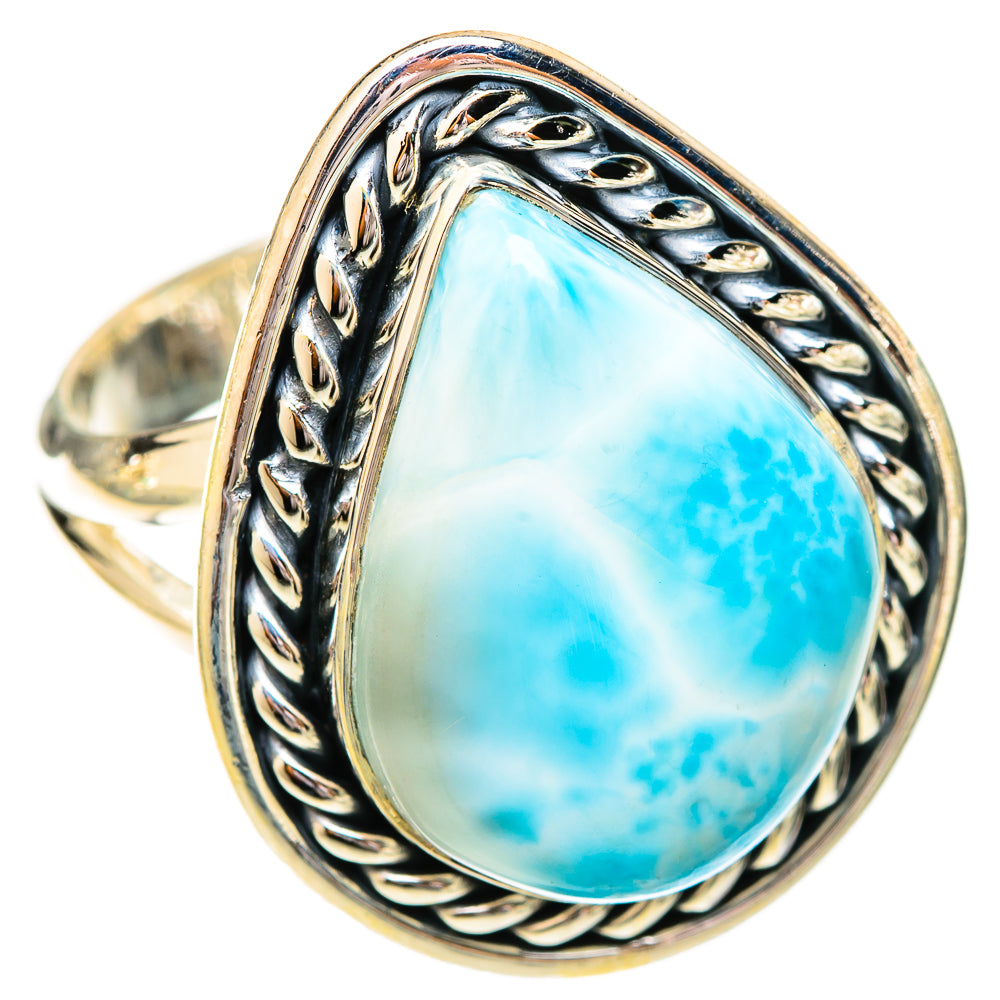 Larimar Rings handcrafted by Ana Silver Co - RING121123 - Photo 2
