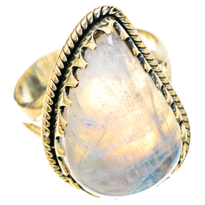 Rainbow Moonstone Rings handcrafted by Ana Silver Co - RING121146 - Photo 2