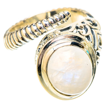 Rainbow Moonstone Rings handcrafted by Ana Silver Co - RING121148 - Photo 2