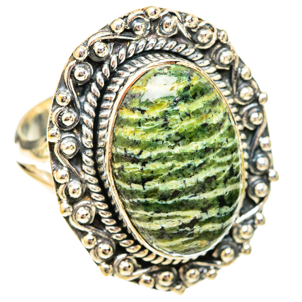 Green Swiss Opal Rings handcrafted by Ana Silver Co - RING121162 - Photo 2