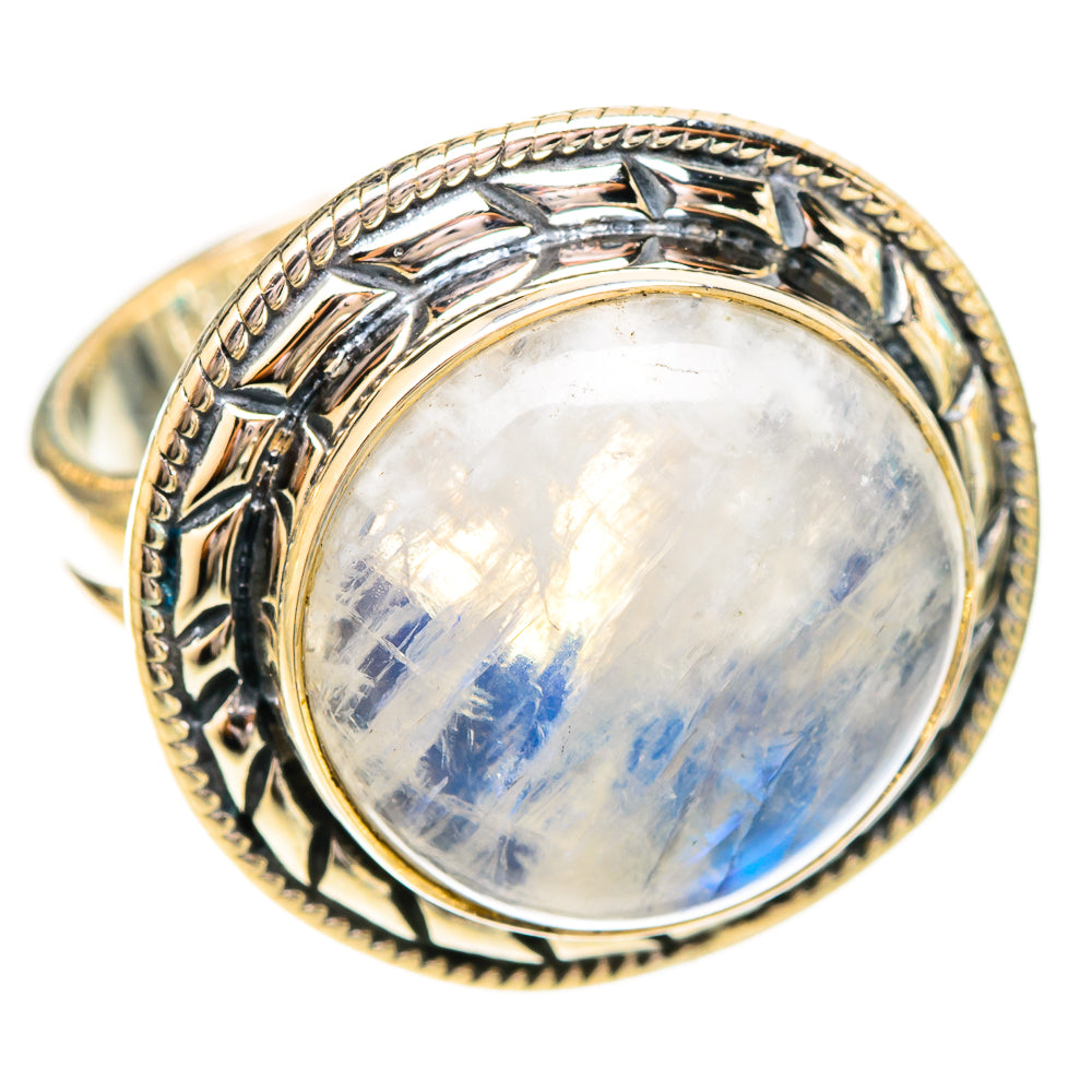 Rainbow Moonstone Rings handcrafted by Ana Silver Co - RING121174 - Photo 2