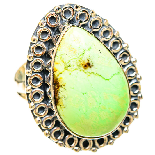 Lemon Chrysoprase Rings handcrafted by Ana Silver Co - RING121187 - Photo 2
