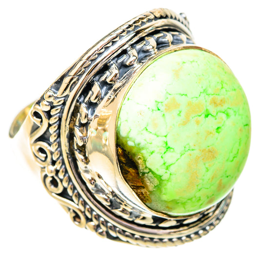 Lemon Chrysoprase Rings handcrafted by Ana Silver Co - RING121190 - Photo 2