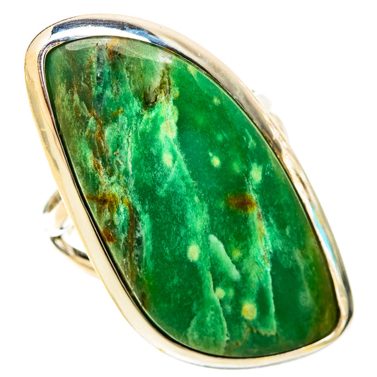 Chrysoprase Rings handcrafted by Ana Silver Co - RING121200 - Photo 2