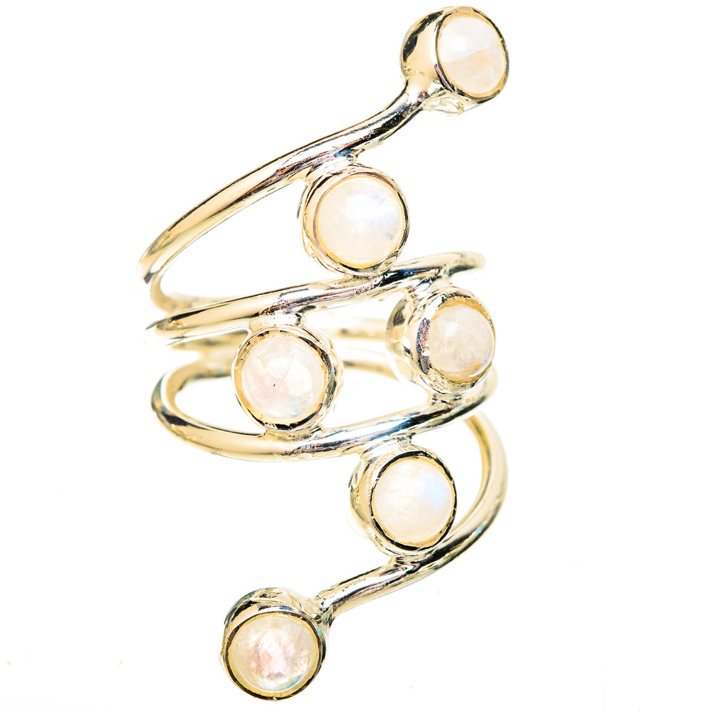 Rainbow Moonstone Rings handcrafted by Ana Silver Co - RING121218 - Photo 2