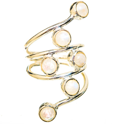 Rainbow Moonstone Rings handcrafted by Ana Silver Co - RING121218 - Photo 2