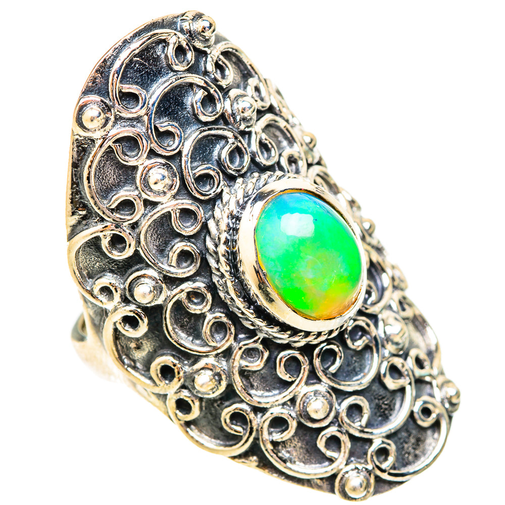 Ethiopian Opal Rings handcrafted by Ana Silver Co - RING121228 - Photo 2