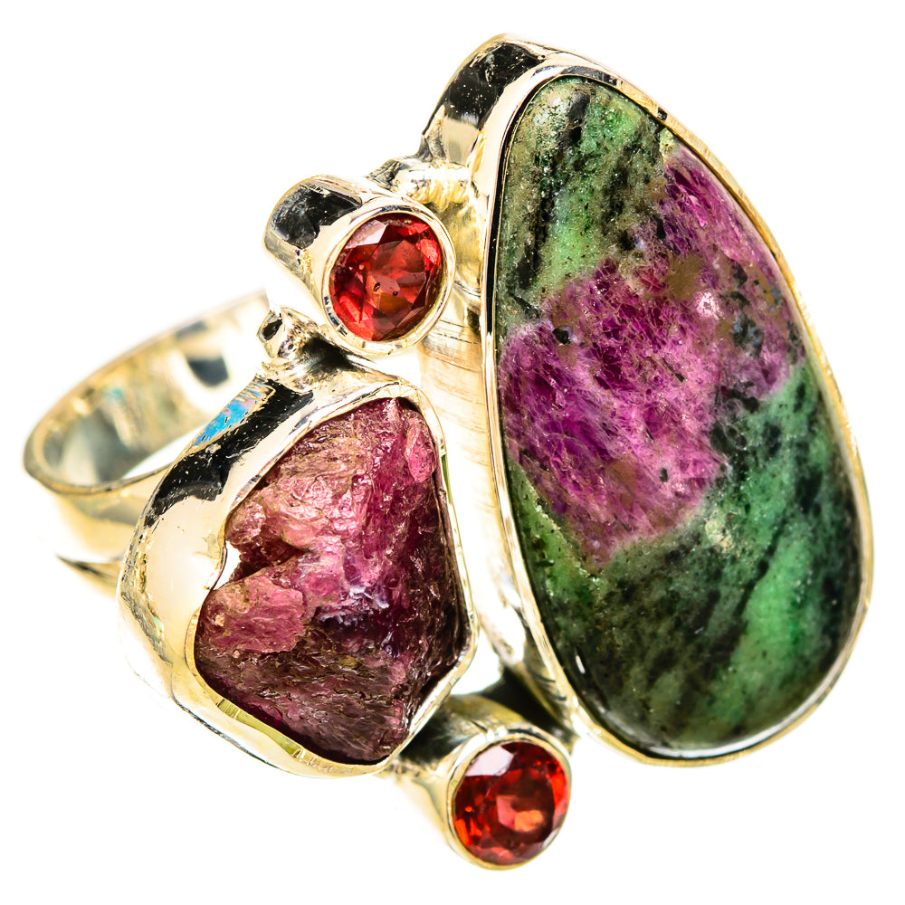 Ruby Zoisite Rings handcrafted by Ana Silver Co - RING121243 - Photo 2