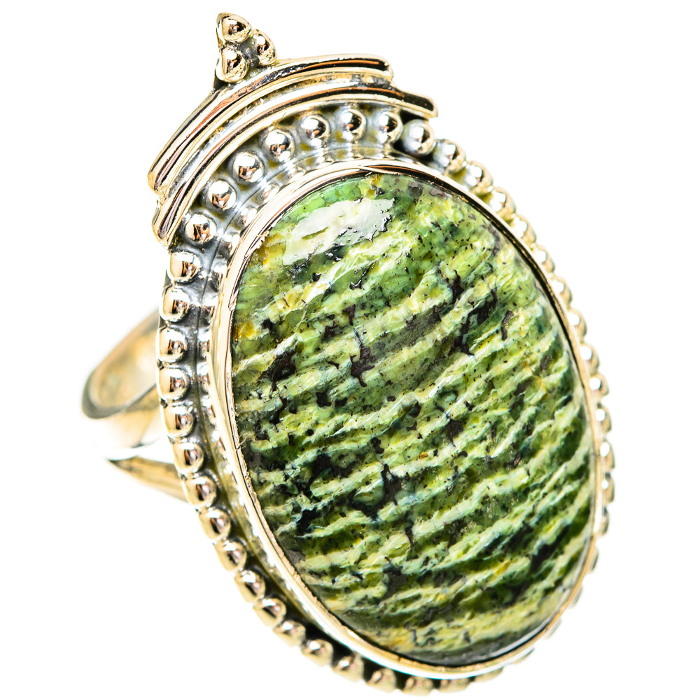 Green Swiss Opal Rings handcrafted by Ana Silver Co - RING121250 - Photo 2