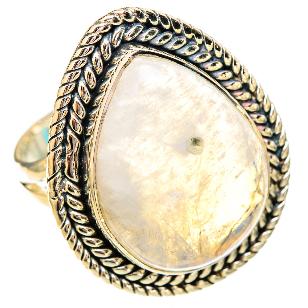 Rainbow Moonstone Rings handcrafted by Ana Silver Co - RING121267 - Photo 2