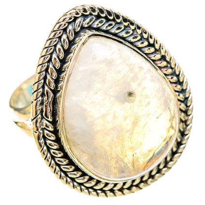 Rainbow Moonstone Rings handcrafted by Ana Silver Co - RING121267 - Photo 2