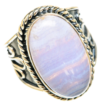 Blue Lace Agate Rings handcrafted by Ana Silver Co - RING121268 - Photo 2