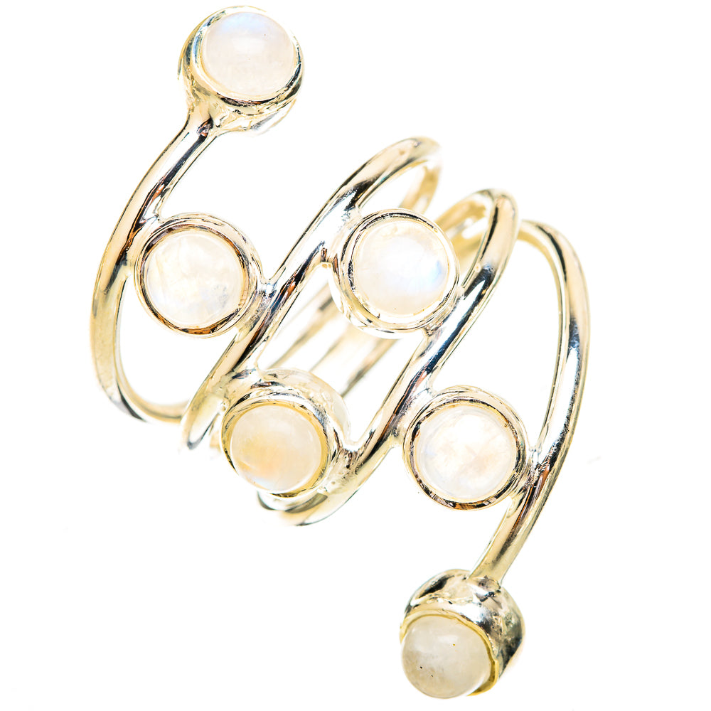 Rainbow Moonstone Rings handcrafted by Ana Silver Co - RING121270 - Photo 2