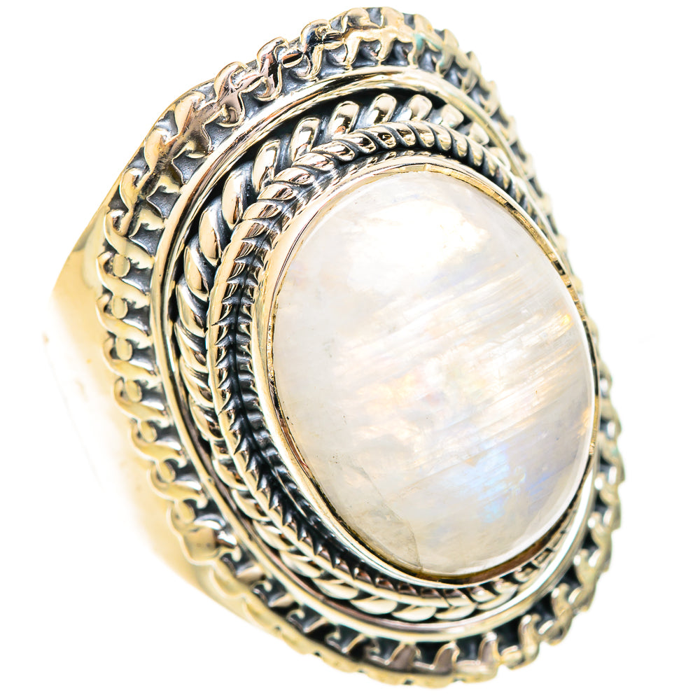 Rainbow Moonstone Rings handcrafted by Ana Silver Co - RING121272 - Photo 2